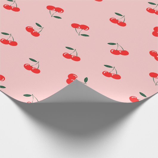Sweet Coquette Cherry Muster Geschenkpapier (Ecke)