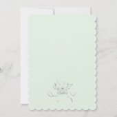 Sweet Coquette Green Bow Krawatte Elegante Babydus Einladung (Rückseite)