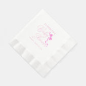 Sweet Coquette Pink Bow Krawatte Elegant Babydusch Serviette (Ecke)