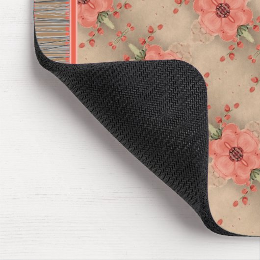 Sweet Coral Flower Gemustert Mouse Rug Mousepad (Ecke)