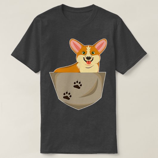Sweet corgi in der Brust-Hosentasche aus dem Shirt (Design vorne)