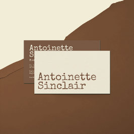 Sweet Corn und Toffee Typografy Busine Visitenkarte