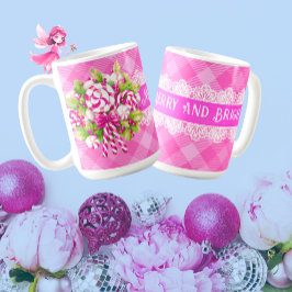 Sweet Cosy Hütte Pink und Lila Weihnachten Kaffeetasse