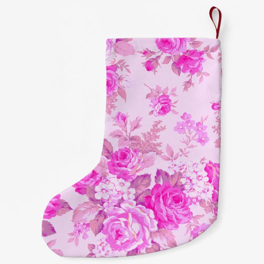 Sweet Cosy Hütte Pink und Lila Weihnachten Kleiner Weihnachtsstrumpf (Rückseite)