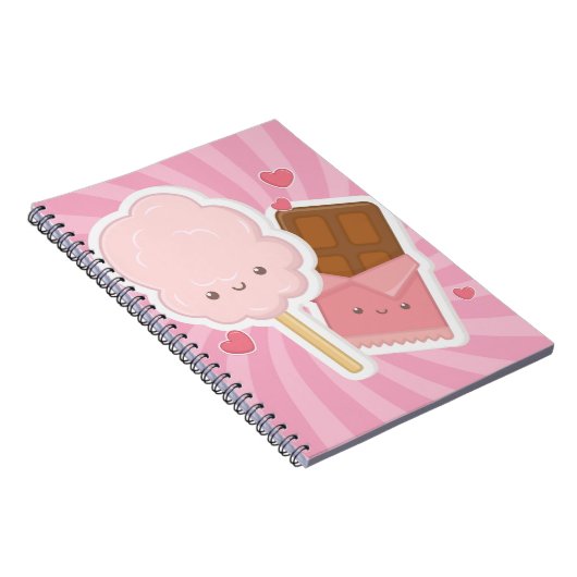 Sweet Cotton Sugar & Candy Spiral Notebook Notizblock (Rechte Seite)