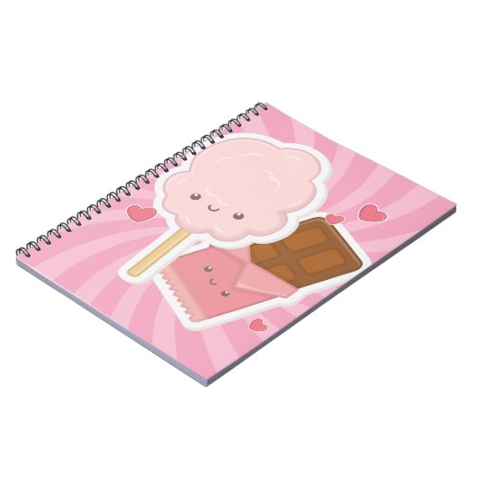 Sweet Cotton Sugar & Candy Spiral Notebook Notizblock (Linke Seite)