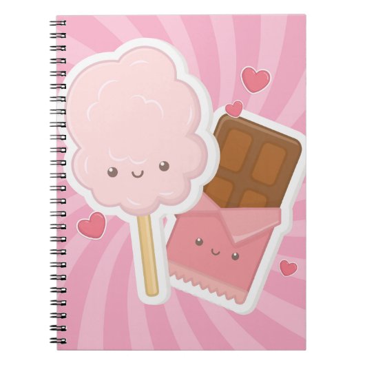 Sweet Cotton Sugar & Candy Spiral Notebook Notizblock (Vorderseite)