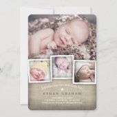 Sweet Country Burlap Baby Boy Geburtsankündigung Ankündigung (Vorderseite)