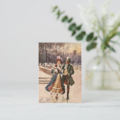 Sweet Couple Skater in der Weihnachtssaison Visitenkarte (Stehend Vorderseite)