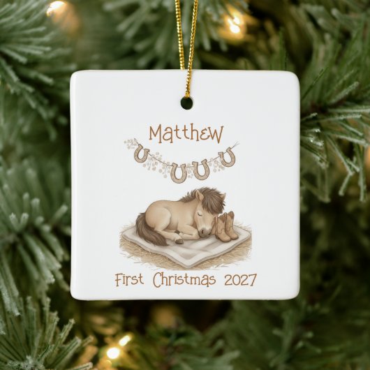 Sweet Cowboy Nursery Christmas Ornament (Baum)