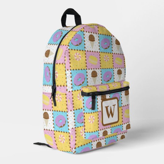 Sweet Cravings Bedruckter Rucksack (Rückseitige Ecke links)