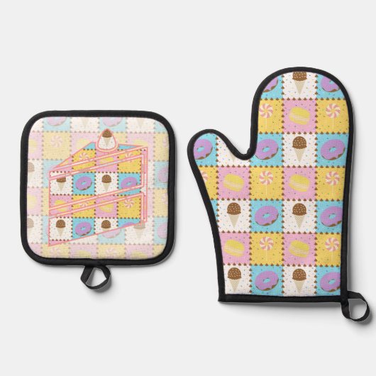 Sweet Cravings Ofenhandschuh & Topflappen-Set (Vorderseite)