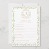 Sweet Crest | Spill the Tea Bridal Shower Game  Einladung (Vorderseite)