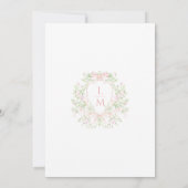 Sweet Crest w/ Blush Pink Bow | Rehearsal Dinner Einladung (Rückseite)