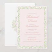 Sweet Crest w/ Blush Pink Bow | Rehearsal Dinner Einladung (Vorne/Hinten)