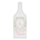 Sweet Crest w/ Pink Bows | Monogram Schneidebrett (Vorderseite)