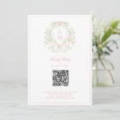 Sweet Crest w/ Pink Bows Save The Date (Stehend Vorderseite)