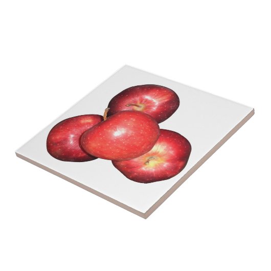 Sweet & Crisp Red Apples - Bio Fruchtwerbung Fliese (Seite)
