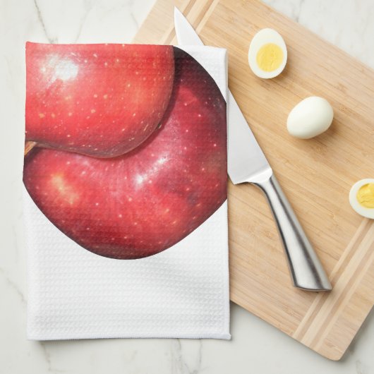 Sweet & Crisp Red Apples - Bio Fruchtwerbung Handtuch (Viertel Falte)