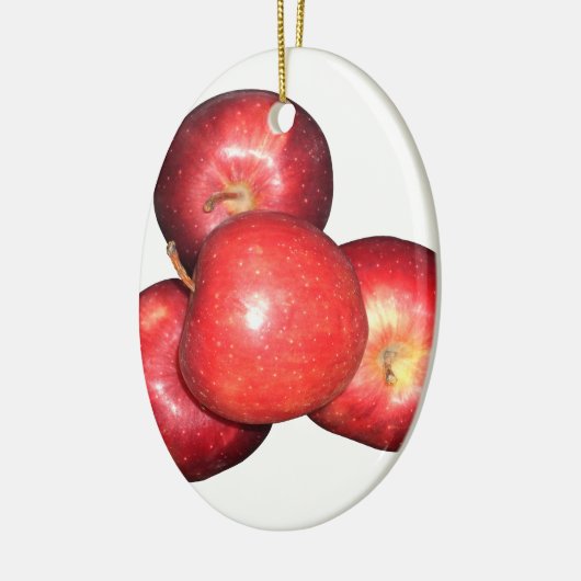 Sweet & Crisp Red Apples - Bio Fruchtwerbung Keramik Ornament (Links)