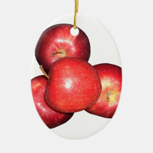 Sweet & Crisp Red Apples - Bio Fruchtwerbung Keramik Ornament