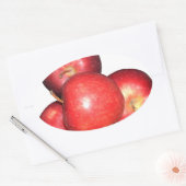 Sweet & Crisp Red Apples - Bio Fruchtwerbung Ovaler Aufkleber (Umschlag)
