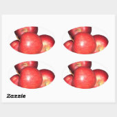 Sweet & Crisp Red Apples - Bio Fruchtwerbung Ovaler Aufkleber (Blatt)