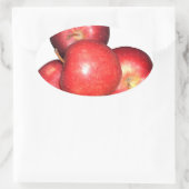 Sweet & Crisp Red Apples - Bio Fruchtwerbung Ovaler Aufkleber (Tasche)