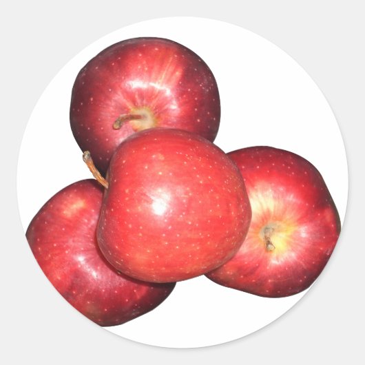 Sweet & Crisp Red Apples - Bio Fruchtwerbung Runder Aufkleber (Vorderseite)