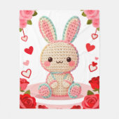 Sweet Crochet Bunny & Roses Fleecedecke (Vorderseite)