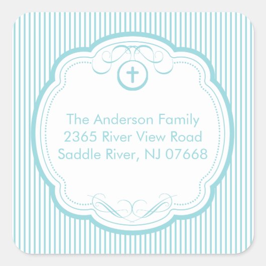 Sweet Cross in Frame Address Aufkleber Taufe (Vorderseite)