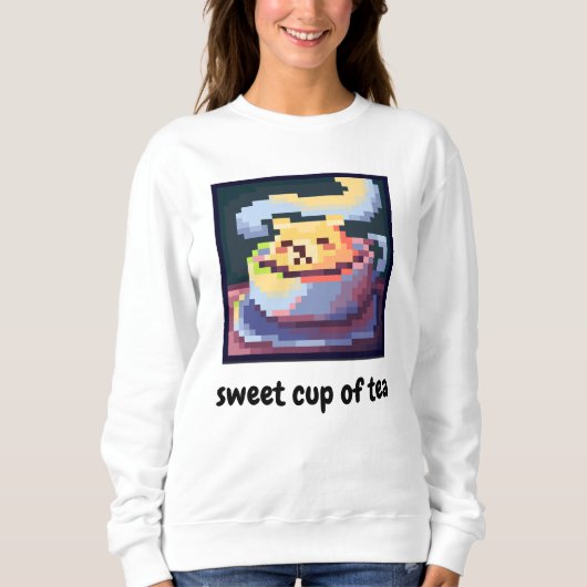 sweet cup of tea, pixelart, Pixel Art, shirt (Vorderseite)
