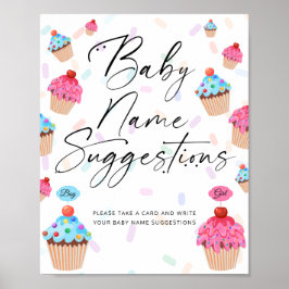 Sweet Cupcake Baby Name Vorschläge Poster