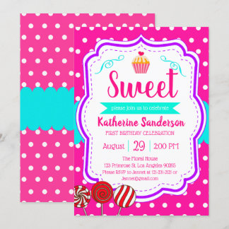 Sweet Cupcake Baby Sprinkle Candy Shoppe Geburtsta Einladung