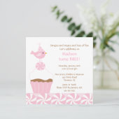 Sweet Cupcake Birdie Geburtstagseinladung Einladung (Stehend Vorderseite)