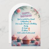 Sweet Cupcake Birthday Invitation 🎂 Pastel Party Einladung (Vorne/Hinten)