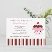 Sweet Cupcake Bridal Dusche Einladung (Stehend Vorderseite)
