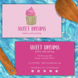 Sweet Cupcake Catering Bäckerei Charme Rosa Sozial Visitenkarte