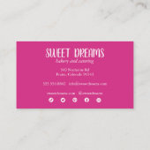 Sweet Cupcake Catering Bäckerei Charme Rosa Sozial Visitenkarte (Rückseite)