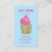 Sweet Cupcake Catering Bäckerei Pink Blue CUSTOM Visitenkarte (Rückseite)