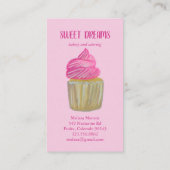 Sweet Cupcake Catering Bäckerei Pink CUSTOM Visitenkarte (Rückseite)