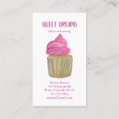 Sweet Cupcake Catering Bäckerei Pink CUSTOM Visitenkarte (Rückseite)