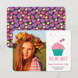 Sweet Cupcake Foto Klassenzimmer Valentinstag Kart Einladung