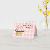 Sweet Cupcake Geburtstagskarte Karte (Gelbe Blume)