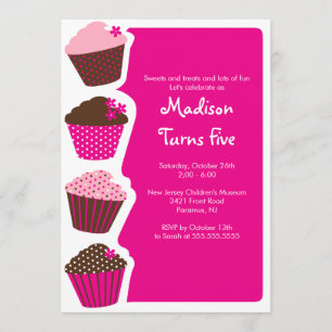 Sweet Cupcake Geburtstagsparty Einladung