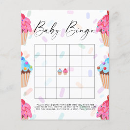 Sweet Cupcake Gender Reveal Baby Bingo Game