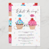 Sweet Cupcake Gender Reveal Party Einladung (Vorne/Hinten)