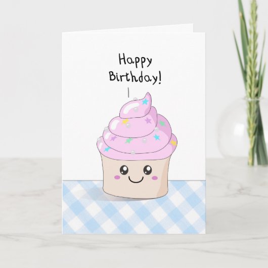 Sweet Cupcake - Happy Birthday card Karte (Vorderseite)