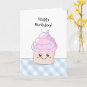 Sweet Cupcake - Happy Birthday card Karte (Gelbe Blume)