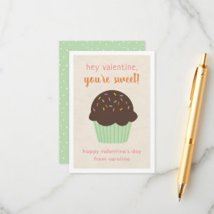 Sweet Cupcake Kinder Klassenzimmer Valentinische K Begleitkarte